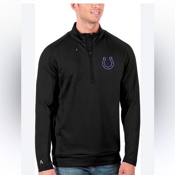 NWT Antigua Black Indianapolis Colts Generation Quarter-Zip Pullover Jacket - Picture 1 of 7